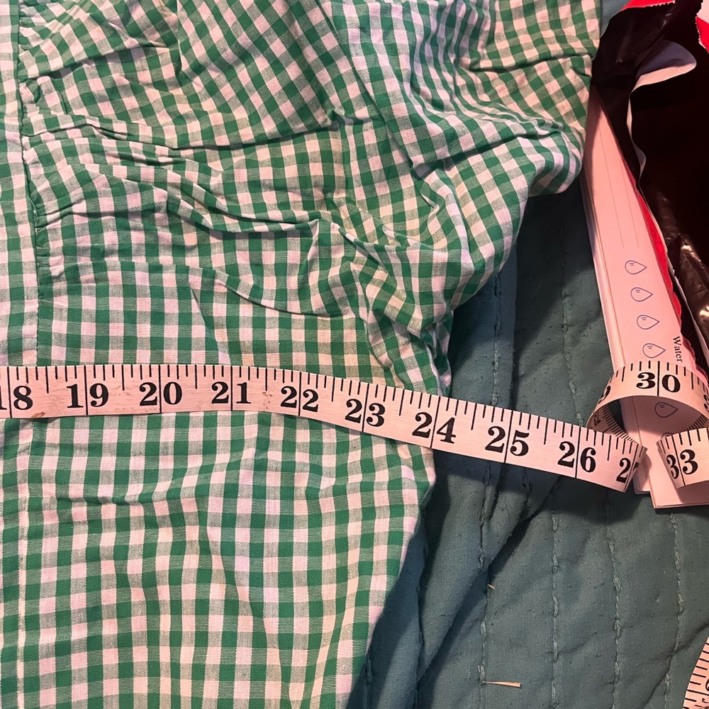 Annie Green and White Gingham Puff Sleeve Top - Picture 5 of 6